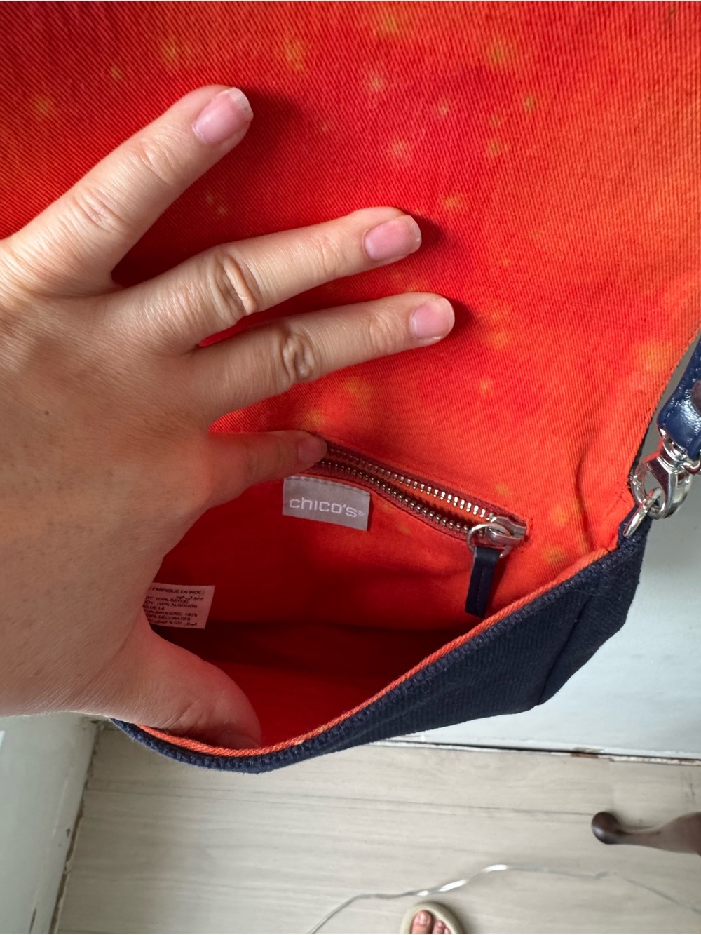 Beaded Navy Crossbody Vintage Chico’s Crossbody Bag - Picture 6 of 8